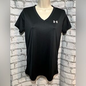 Under Armour Women’s UA Velocity V-Neck Short Sleeve Shirt Black Size Small